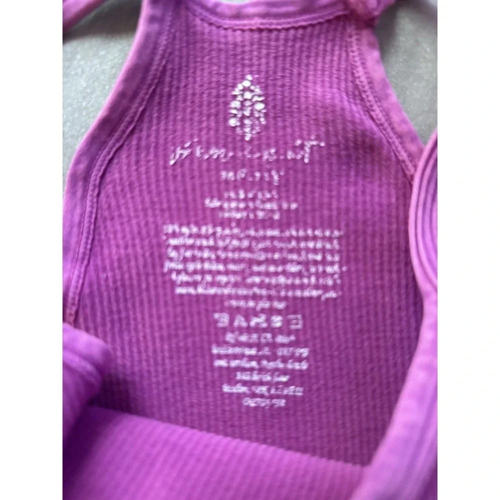 Free People Movement Racerback Ribbed Tank Mineral Wash Fuschia XS/S - Picture 3 of 5